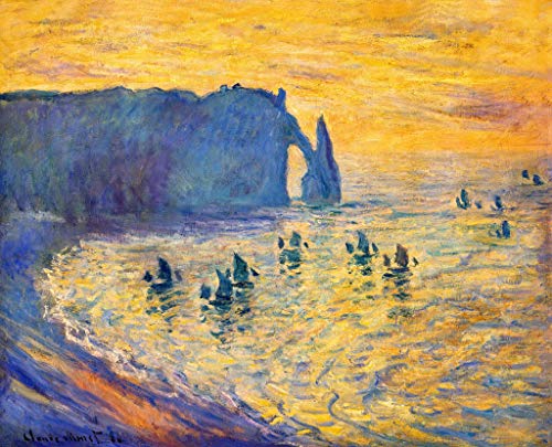 Kunstdruck/Poster: Claude Monet Die Felsen von Etretat - hochwertiger Druck, Bild, Kunstposter, 50x40 cm von kunst für alle