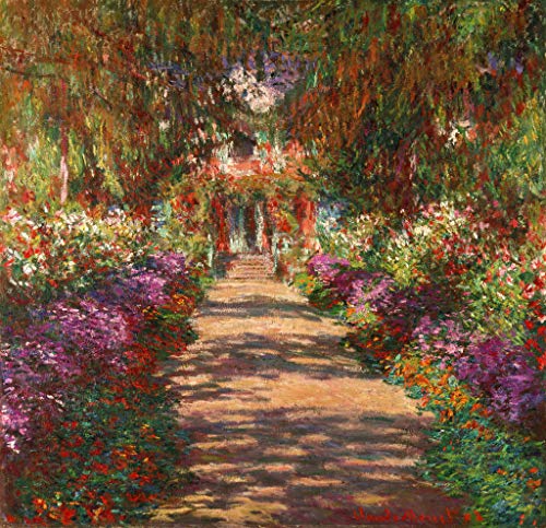 Kunstdruck/Poster: Claude Monet Weg in Monets Garten in Giverny - hochwertiger Druck, Bild, Kunstposter, 40x40 cm von kunst für alle