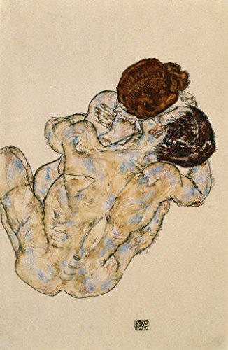 Kunstdruck/Poster: Egon Schiele "Umarmung" - hochwertiger Druck, Bild, Kunstposter, 40x60 cm von kunst für alle