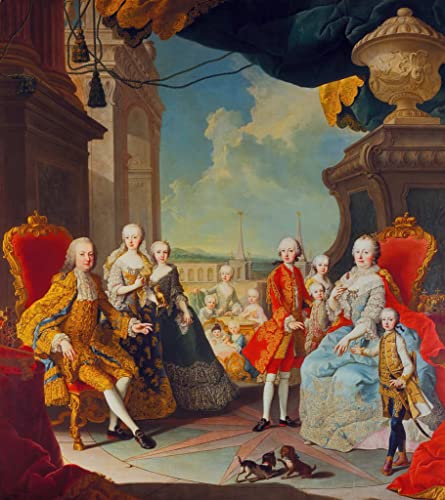 Kunstdruck/Poster: Martin Van Meytens Maria Theresia im Kreise ihrer Familie - hochwertiger Druck, Bild, Kunstposter, 40x45 cm von kunst für alle