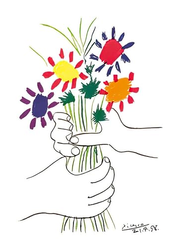Kunstdruck/Poster: Pablo Picasso "Blumenstrauß" - hochwertiger Druck, Bild, Kunstposter, 60x80 cm von kunst für alle