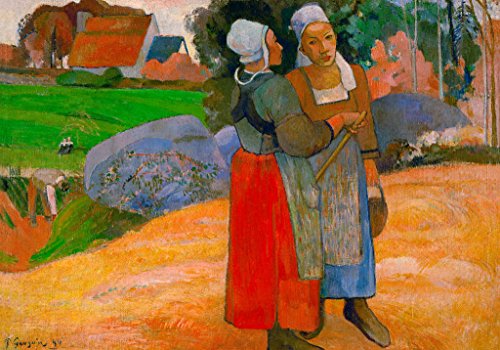 Kunstdruck/Poster: Paul Gauguin Bretonische Bäuerinnen - hochwertiger Druck, Bild, Kunstposter, 80x55 cm von kunst für alle