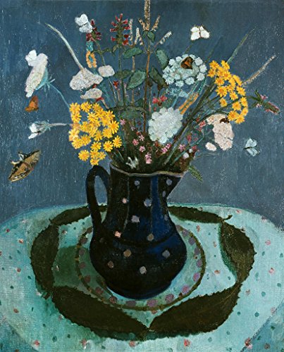 Kunstdruck/Poster: Paula Modersohn-Becker Feldblumenstrauß Stilleben mit Blumen in blauem Krug - hochwertiger Druck, Bild, Kunstposter, 40x50 cm von kunst für alle