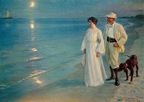 Kunstdruck/Poster: Peter Severin Krøyer Sommerabend am Strand von Skagen Der Künstler und Seine Frau - hochwertiger Druck, Bild, Kunstposter, 75x55 cm von kunst für alle