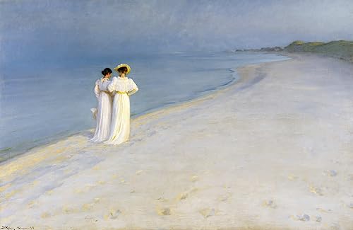 Kunstdruck/Poster: Peter Severin Krøyer Sommerabend am Strand von Skagen - hochwertiger Druck, Bild, Kunstposter, 60x40 cm von kunst für alle