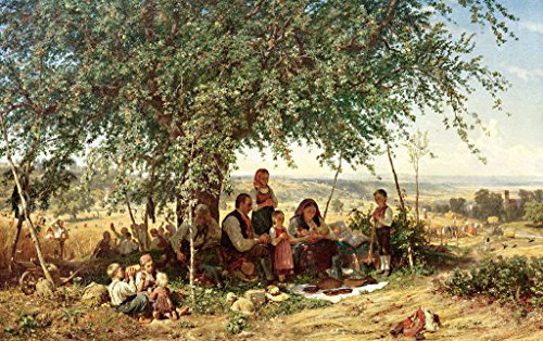 Kunstdruck/Poster: Theodor Schüz "Mittagsgebet bei der Ernte" - hochwertiger Druck, Bild, Kunstposter, 80x50 cm von kunst für alle