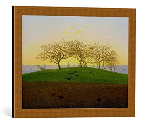 Bild mit Bilder-Rahmen: Caspar David Friedrich Hügel mit Bruchacker bei Dresden - dekorativer Kunstdruck, hochwertig gerahmt, 55x40 cm, Kupfer gebürstet Bild mit Bilder-Rahmen: Caspar David Friedrich Hügel mit Bruchacker bei Dresden - dekorativer Kunstdruck, hochwertig gerahmt, 55x40 cm, Kupfer gebürstet von kunst für alle