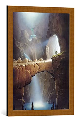 Bild mit Bilder-Rahmen: Hans-Werner SAHM Die Brücke - dekorativer Kunstdruck, hochwertig gerahmt, 45x65 cm, Kupfer gebürstet von kunst für alle