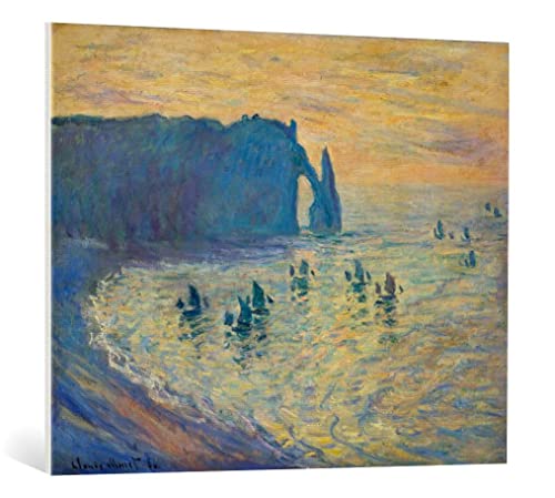 kunst für alle Leinwandbild: Claude Monet Die Felsen von Etretat - hochwertiger Druck, Leinwand auf Keilrahmen, Bild fertig zum Aufhängen, 100x80 cm von kunst für alle