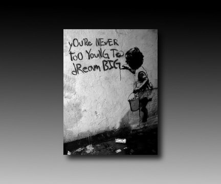 Angebot Druck auf leinwand Banksy Graffiti - Bild 100x70cm Dream Big Bild fertig auf Keilrahmen Pop Art Gemälde Kunstdrucke, Wandbilder, Bilder zur D von kunstbruder köln