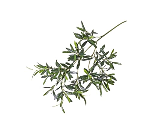 Künstlicher Olivenzweig 90cm lang UV-sicher mit 234 Blätter - Dekozweig mit Textil Olivenblättern von kunstpflanzen-discount.com