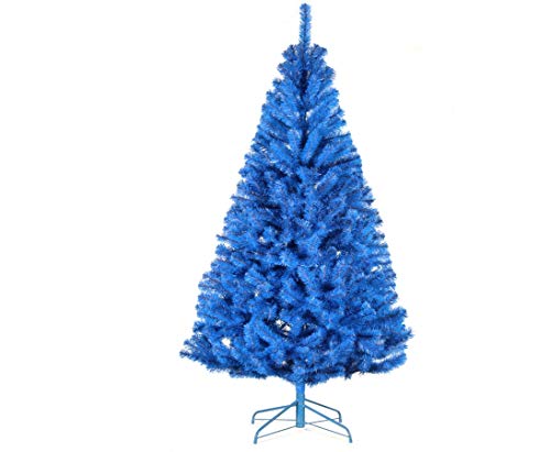 Künstlicher Farbiger Tannenbaum blau 180cm mit PVC Nadeln, schwer entflammbar - Blauer Christbaum Weihnachtsbaum Kunstbaum von kunstpflanzen-discount.com