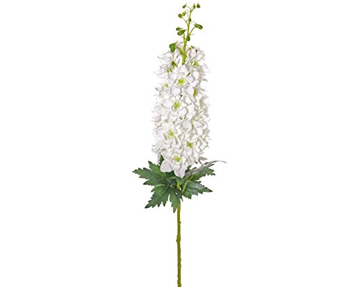 kunstpflanzen-discount.com Kunstblume Rittersporn 95cm hoch mit großer weißer Blütenkerze - Künstliche Delphinium blühend mit Stiel von kunstpflanzen-discount.com