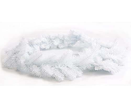 Weiße Tannengirlande 270cm mit 20cm Durchmesser - Künstliche Weihnachtsgirlande Tannen Kunstgirlande von kunstpflanzen-discount.com