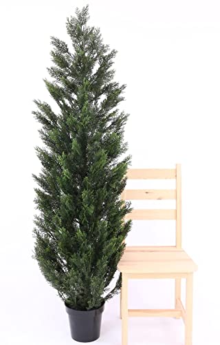 Wetterfeste Zypressen Kunstpflanze mit 180cm, bestückt mit 180 UV-sichere Nadelbündel für den Außenbereich von kunstpflanzen-discount.com