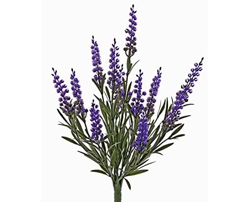 kunstpflanzen-discount.com Künstlicher Deko Lavendel 35cm mit 12 lila blauen Blüten Rispen UV-geschützt zum Stecken von kunstpflanzen-discount.com