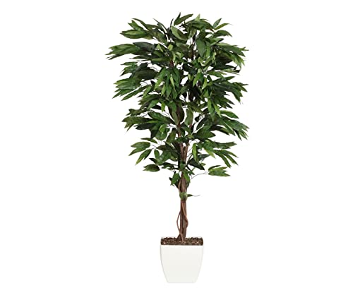 kunstpflanzen-discount.com Künstlicher Mangobaum Mango Kunstbaum mit Echtholzstamm/Naturstamm - 150cm hoch - Künstlicher Obstbaum ohne Früchte von kunstpflanzen-discount.com