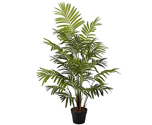 kunstpflanzen-discount.com Kunstpalme Areca 120cm mit 9 Palmzweigen im Topf - Formschöne künstliche Areca Palme Dekopalme von kunstpflanzen-discount.com