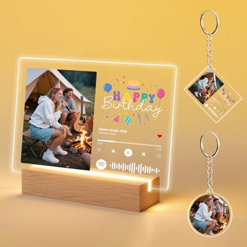 kunyutech Personalisierte Geschenke Spotify personalisiert mit Foto LED, Acryl Fotogeschenke für Jungen Mädchen zum Jahrestag, einzigartiges Design mit Lieblings (Birthday Spotify 6) von kunyutech
