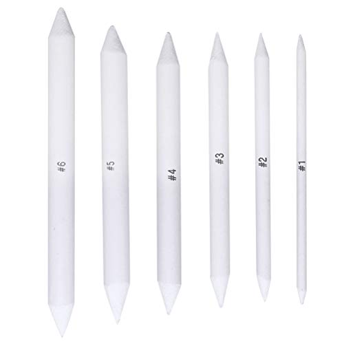 6 Stück Papierwischer Bleistife, 4/6/9/10/12/13mm Doppelköpfe Papier Stift Weiß Art Papier Stümpfe für Zeichnen DIY 6 Stück Papierwischer Bleistife, 4/6/9/10/12/13mm Doppelköpfe Papier Stift Weiß Art Papier Stümpfe für Zeichnen DIY von kuou