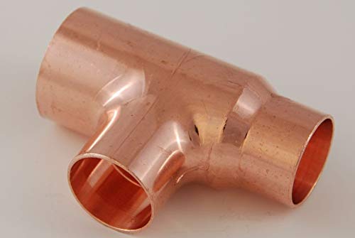 2x Kupferfitting Reduzier-T-Stück 35-28-28 mm 5130 Lötfitting copper fitting CU von kupferking