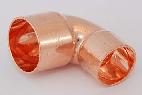 2x Kupferfitting Winkel reduziert 28-22 mm 90 Grad 5090 i/i Löt copper fitting von kupferking