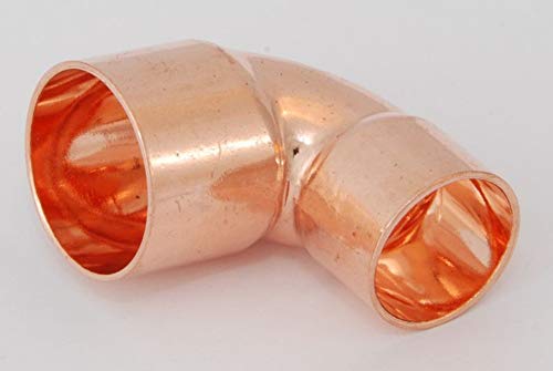 2x Kupferfitting Winkel reduziert 35-28 mm 90 Grad 5090 i/i Löt copper fitting von kupferking