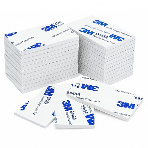 kurkip 20 StüCk Doppelseitiges Klebepads Extra Stark, Schaumstoff Doppelseitiges Klebeban, Ideal FüR Haushalt Diy, Rechteckig 30mm X 50mm Weiß Klebepads Doppelseitig von kurkip
