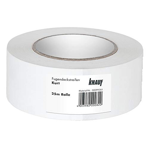 Knauf Fugen-Deckstreifen Kurt, reißfester Bewehrungs-Streifen zur Verspachtelung von Gipskarton-Platten / Gipsfaser-Platten: Faserband mit hoher Festigkeit, 25-m Knauf Fugen-Deckstreifen Kurt, reißfester Bewehrungs-Streifen zur Verspachtelung von Gipskarton-Platten / Gipsfaser-Platten: Faserband mit hoher Festigkeit, 25-m von Knauf