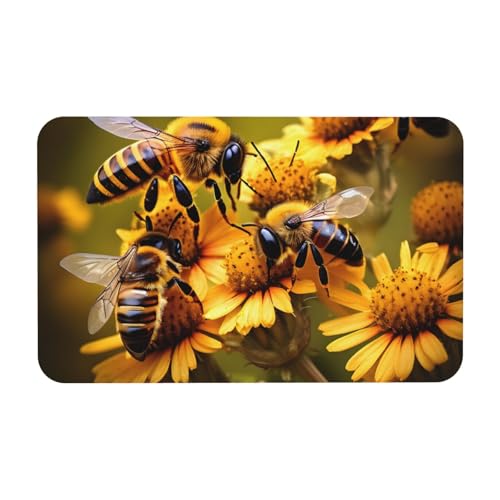 Rural Honigbienen Blumen Druck Kieselgur Badematte Große rutschfeste Duschmatte mit Schnell Trocknender Badezimmer Bodenmatte von kurue