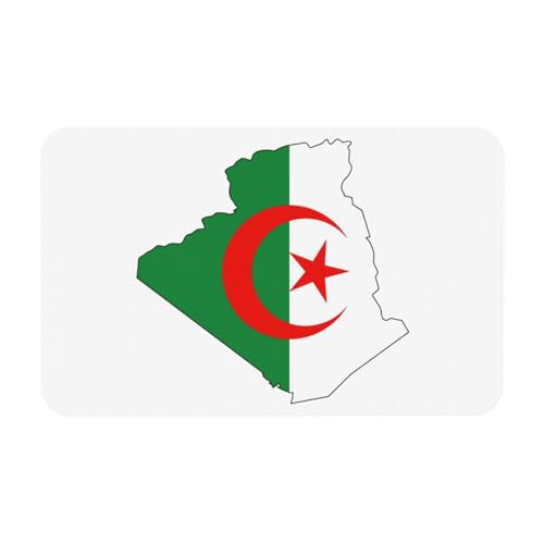 kurue Algerien Flagge Karte Druck Kieselgur Badematte Große rutschfeste Duschmatte mit schnell trocknender Badezimmer Bodenmatte von kurue