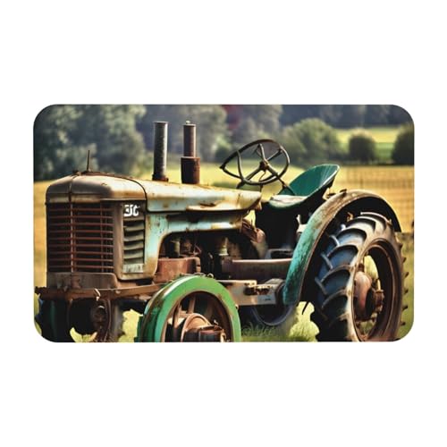 kurue Alter Traktor Foto Bauernhof Druck Kieselgur Badematte Große rutschfeste Duschmatte mit schnell trocknender Badezimmer Bodenmatte von kurue