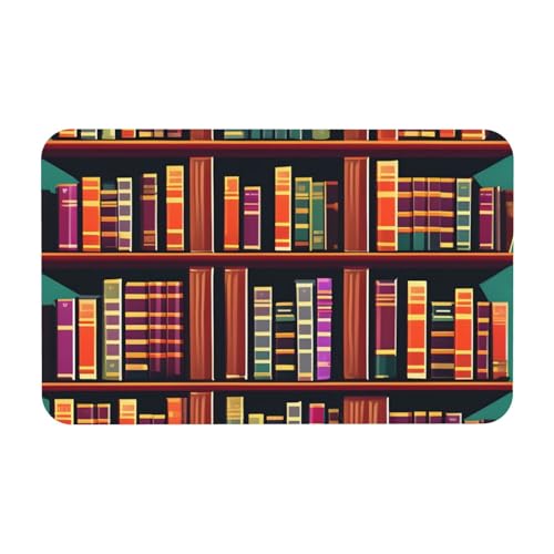 kurue Bibliothek Bücherregal Druck Kieselgur Badematte Große rutschfeste Duschmatte mit schnell trocknender Badezimmer Bodenmatte von kurue