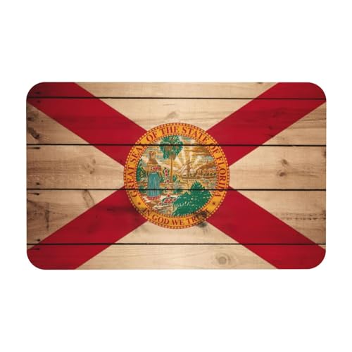 kurue Florida Flagge Holzmaserung Druck Kieselgur Badematte Große rutschfeste Duschmatte mit schnell trocknender Badezimmer Bodenmatte von kurue