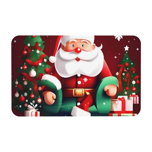 kurue Frohe Weihnachten Weihnachtsmann Geschenk Druck Kieselgur Badematte Große rutschfeste Duschmatte mit schnell trocknender Badezimmer Bodenmatte von kurue