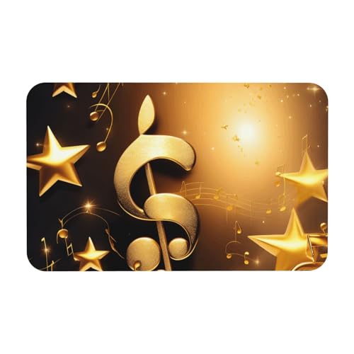 kurue Gold Musiknote mit gefallenem glänzendem Sternendruck Kieselgur Badematte große rutschfeste Duschmatte mit schnell trocknender Badezimmer-Bodenmatte kurue Gold Musiknote mit gefallenem glänzendem Sternendruck Kieselgur Badematte große rutschfeste Duschmatte mit schnell trocknender Badezimmer-Bodenmatte von kurue