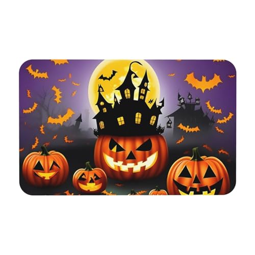 kurue Happy Halloween Day Print Kieselgur Badematte Große rutschfeste Duschmatte mit schnell trocknender Badezimmer Bodenmatte von kurue