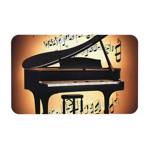 kurue Klaviergeige und Musiknoten Druck Kieselgur Badematte Große rutschfeste Duschmatte mit schnell trocknender Badezimmer Bodenmatte von kurue