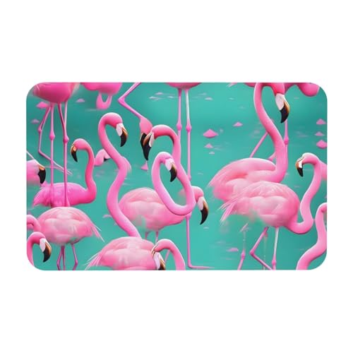 kurue Lovely Pink Flamingos Print Kieselgur Badematte Große rutschfeste Duschmatte mit schnell trocknender Badezimmer-Bodenmatte von kurue
