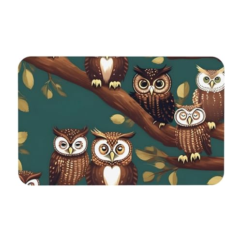 kurue Magic Owel Print Kieselgur Badematte Große rutschfeste Duschmatte mit Schnell Trocknender Badezimmer Bodenmatte von kurue