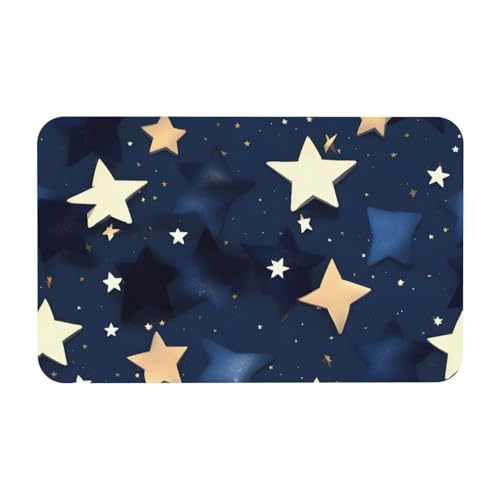 kurue Marineblauer Himmel und Sterne Druck Kieselgur Badematte große rutschfeste Duschmatte mit schnell trocknender Badezimmer-Bodenmatte von kurue