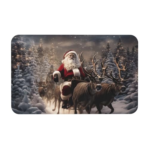 kurue Merry Christmas Print Kieselgur Badematte Große rutschfeste Duschmatte mit schnell trocknender Badezimmer Bodenmatte von kurue