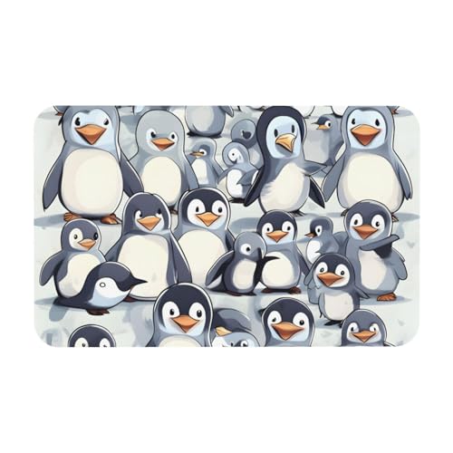 kurue Niedliche Baby-Pinguine Skizze Druck Kieselgur Badematte Große rutschfeste Duschmatte mit schnell trocknender Badezimmer-Bodenmatte von kurue