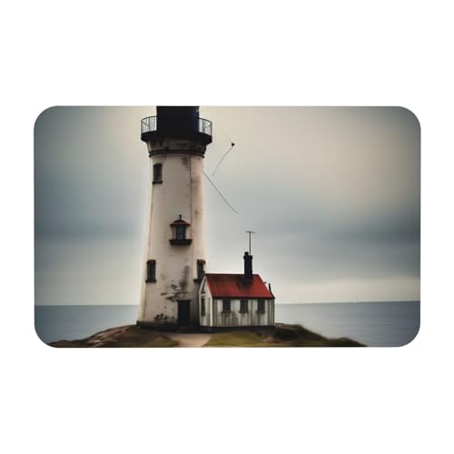 kurue Old Lighthouse Print Kieselgur Badematte Große rutschfeste Duschmatte mit Schnell Trocknender Badezimmer Bodenmatte von kurue