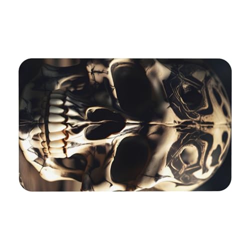 kurue Skull Rock Roll Skelett Knochen Druck Kieselgur Badematte Große rutschfeste Duschmatte mit schnell trocknender Badezimmer Bodenmatte von kurue