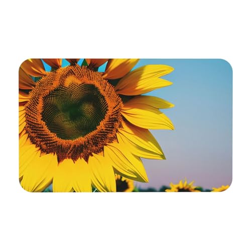 kurue Sonnenblumen Blumen Druck Kieselgur Badematte Große rutschfeste Duschmatte mit schnell trocknender Badezimmer Bodenmatte von kurue
