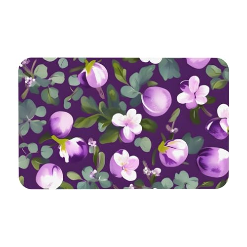 kurue Spring Plum Floral Print Kieselgur Badematte Große rutschfeste Duschmatte mit schnell trocknender Badezimmer-Bodenmatte kurue Spring Plum Floral Print Kieselgur Badematte Große rutschfeste Duschmatte mit schnell trocknender Badezimmer-Bodenmatte von kurue