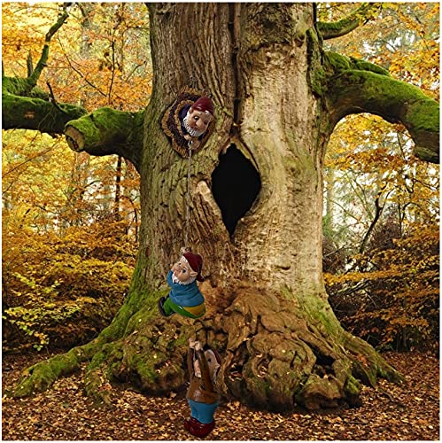 Zwerg Aus Dem Baumdeko - Gartendeko - Baumgesicht - Skulptur - Gartenzwerg Angeln Figur Zwerg Deko Garten Gartenzwerg Figuren Dekoration (A) von kushuang