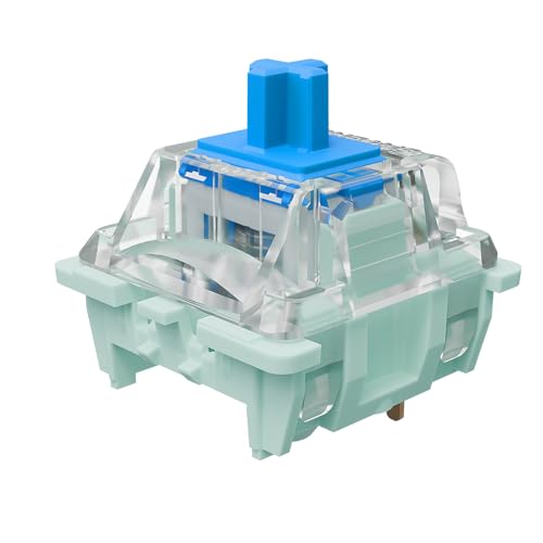 Kutethy X Gateron JADE Series 3.0 Double-stage Spring Blue Switches,3-Pin 60gf Clicky/Pre Lubed for Mechanical Keyboard（Blue,90pcs） von kutethy