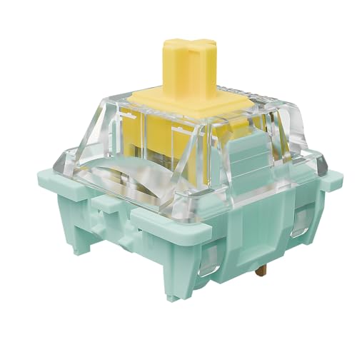 Kutethy X Gateron JADE Series 3.0 Double-stage spring Yellow Switches,3-Pin 55gf Linear/Pre Lubed for Mechanical Keyboard（Yellow,10pcs） von kutethy